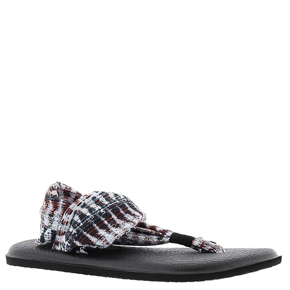 Sanuk Yoga Sling 2 Sandals Womens 9 Black Aztec Print m Thong Flats 1017986